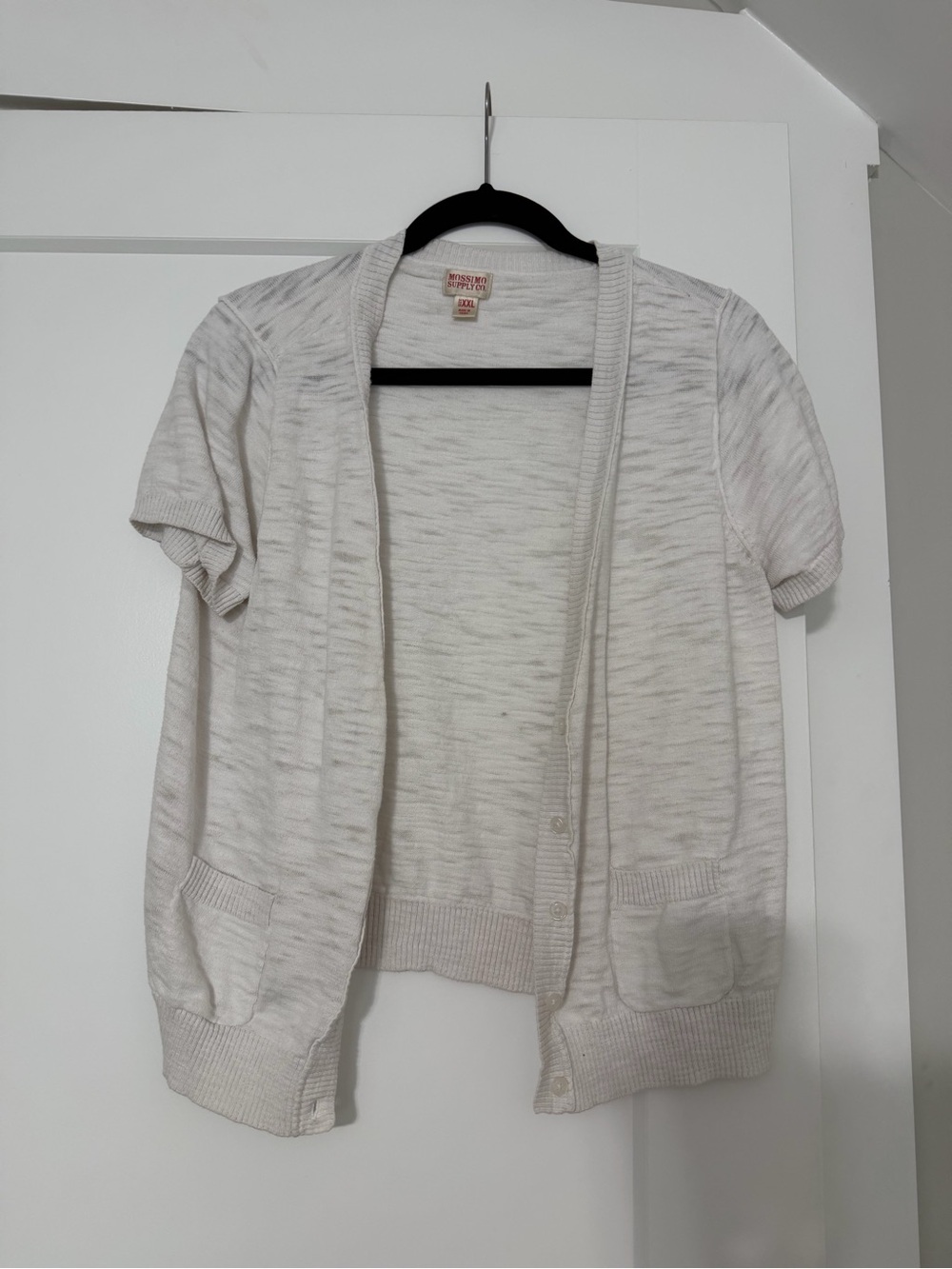 Mossimo Supply Co. Short-Sleeve Open Front Cardigan - Cream